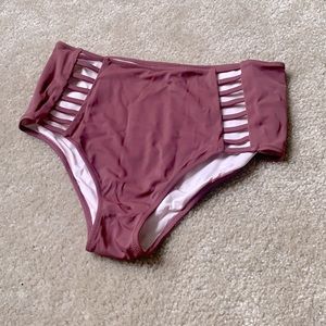 High waisted mauve color bikini bottom size M
